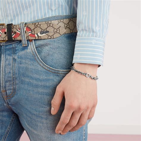 gucci cloth bracelet|gucci interlocking silver bracelet.